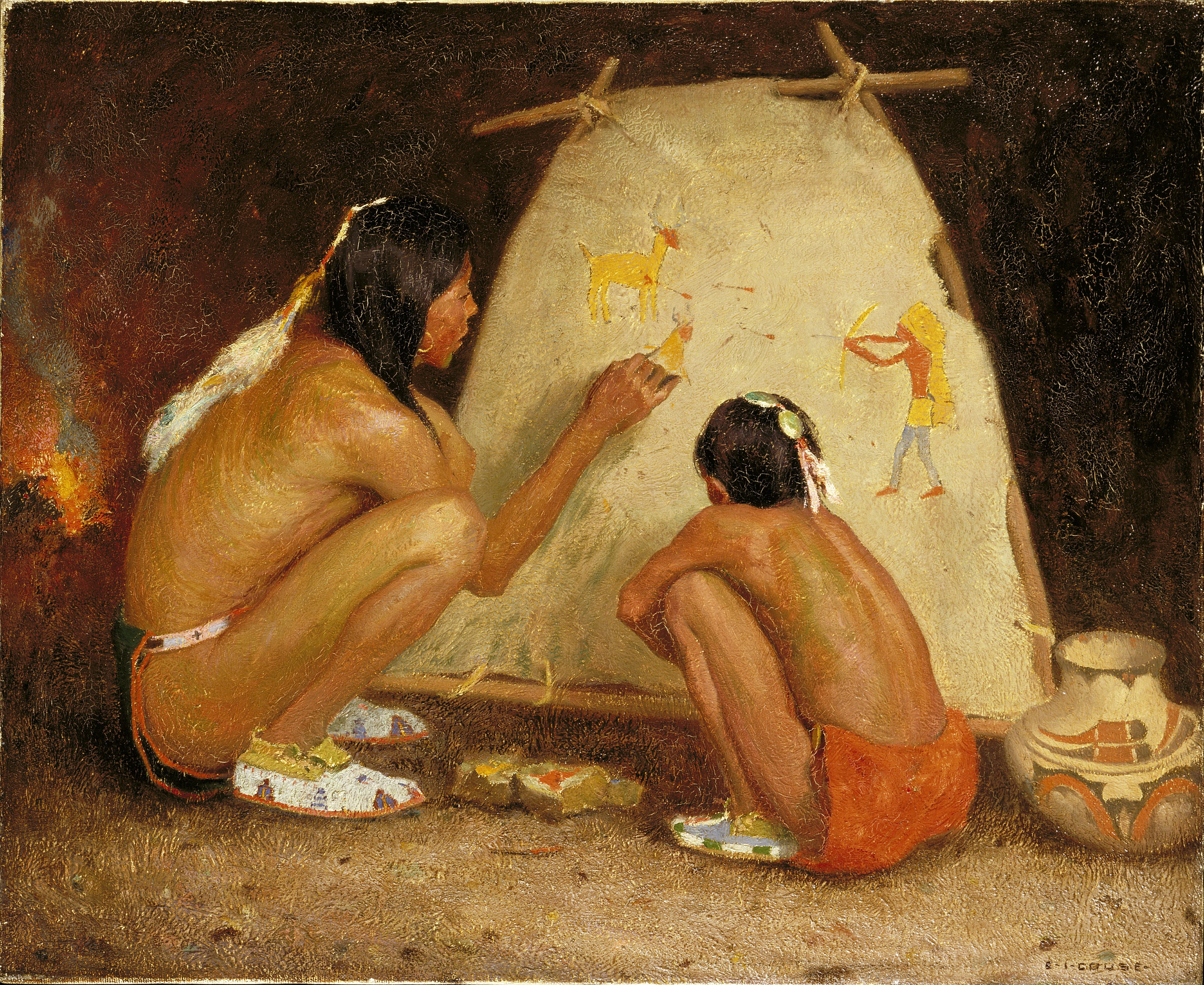 Indian painter telling a story 