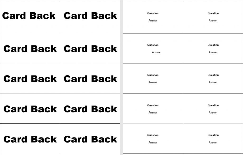 Blank Card Game Template