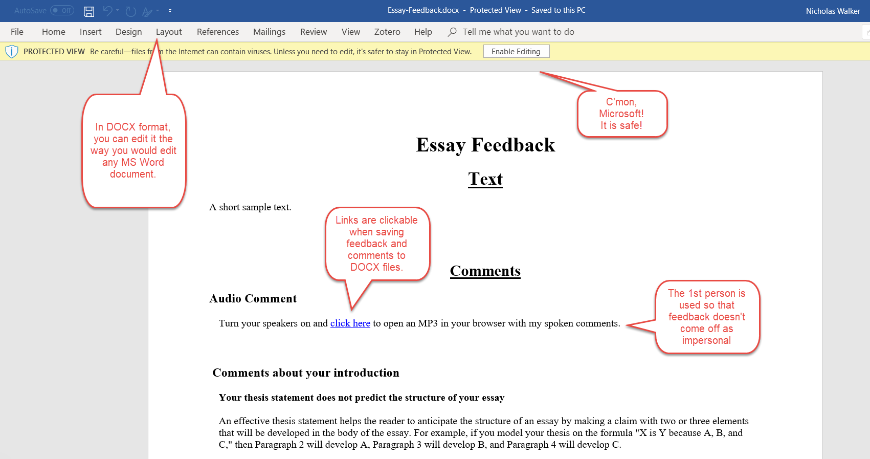 first person essay checker