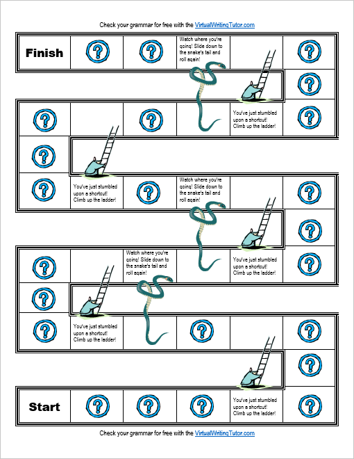 Snakes and Ladders Game Board Template