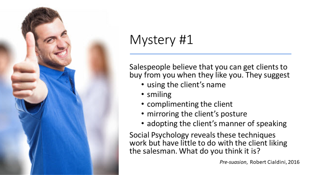 The mystery of persuasion through liking