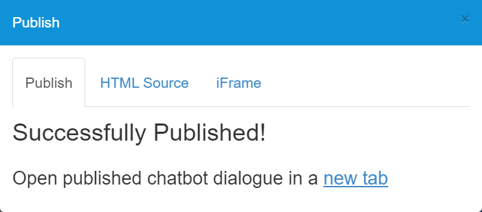 You can publish your chatbot dialogue and embed it as an iframe